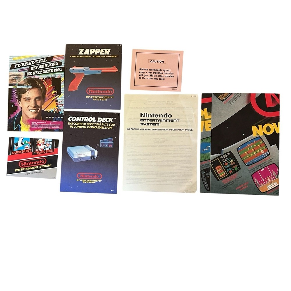 NES Nintendo Original Poster/Warranty Reg Control Deck Zapper 1988 Booklets Only